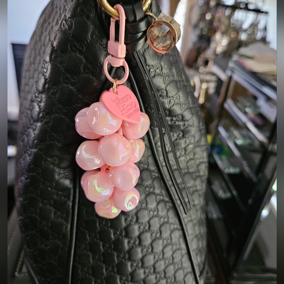 Accessories - Acrylic Beads Grape and Heart Bag/Keychain